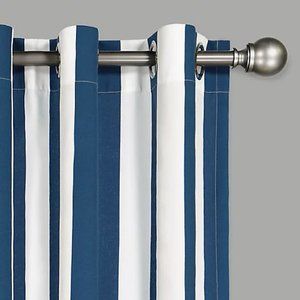 Waverly Blue and White Striped Curtains